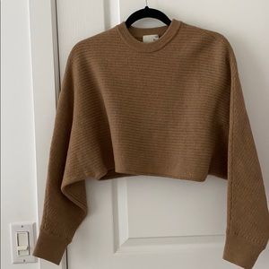 Aritzia Wilfred Beige Cropped Sweater